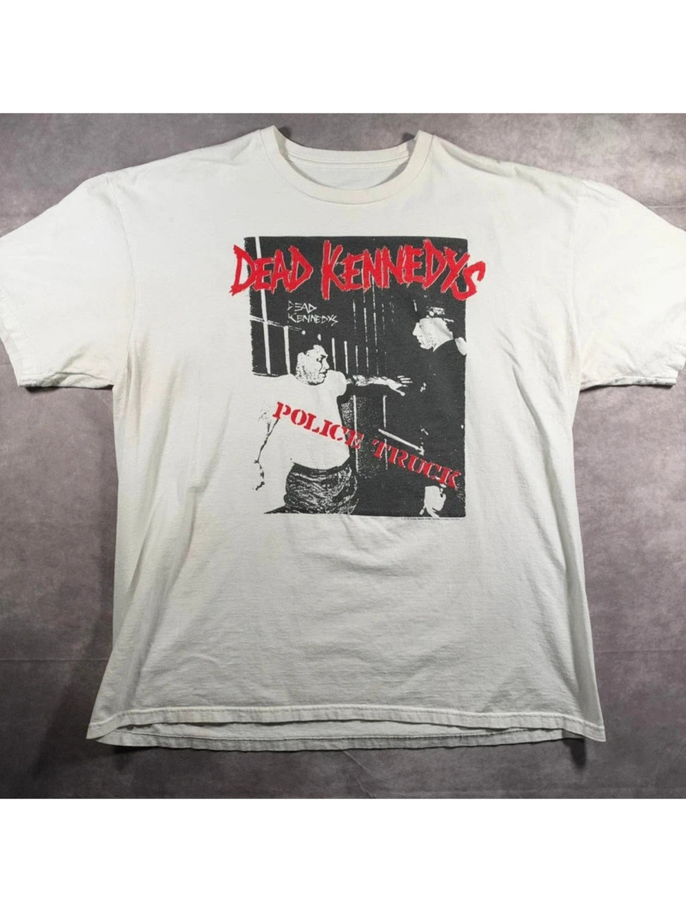 Dead Kennedys Police Truck Punk Rock Band Graphic T-Shirt White Mens XL